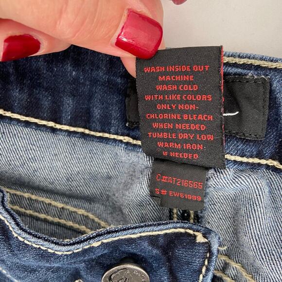 Earl Jeans Women's Size 6 Cuffed Crop Straight Leg Stretch Denim Blue Mid Rise - Picture 10 of 11